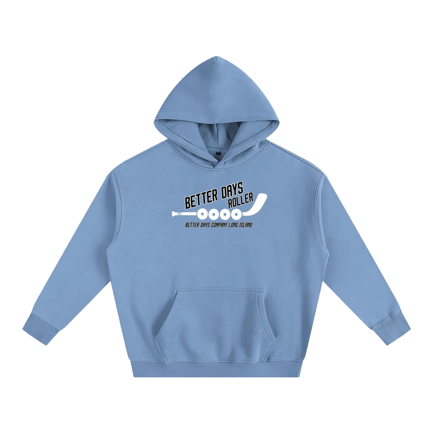 ODMPOD Better Days roller hockey hoodie in black with front logo, casual fit, soft fabric, perfect for sports and everyday wear.