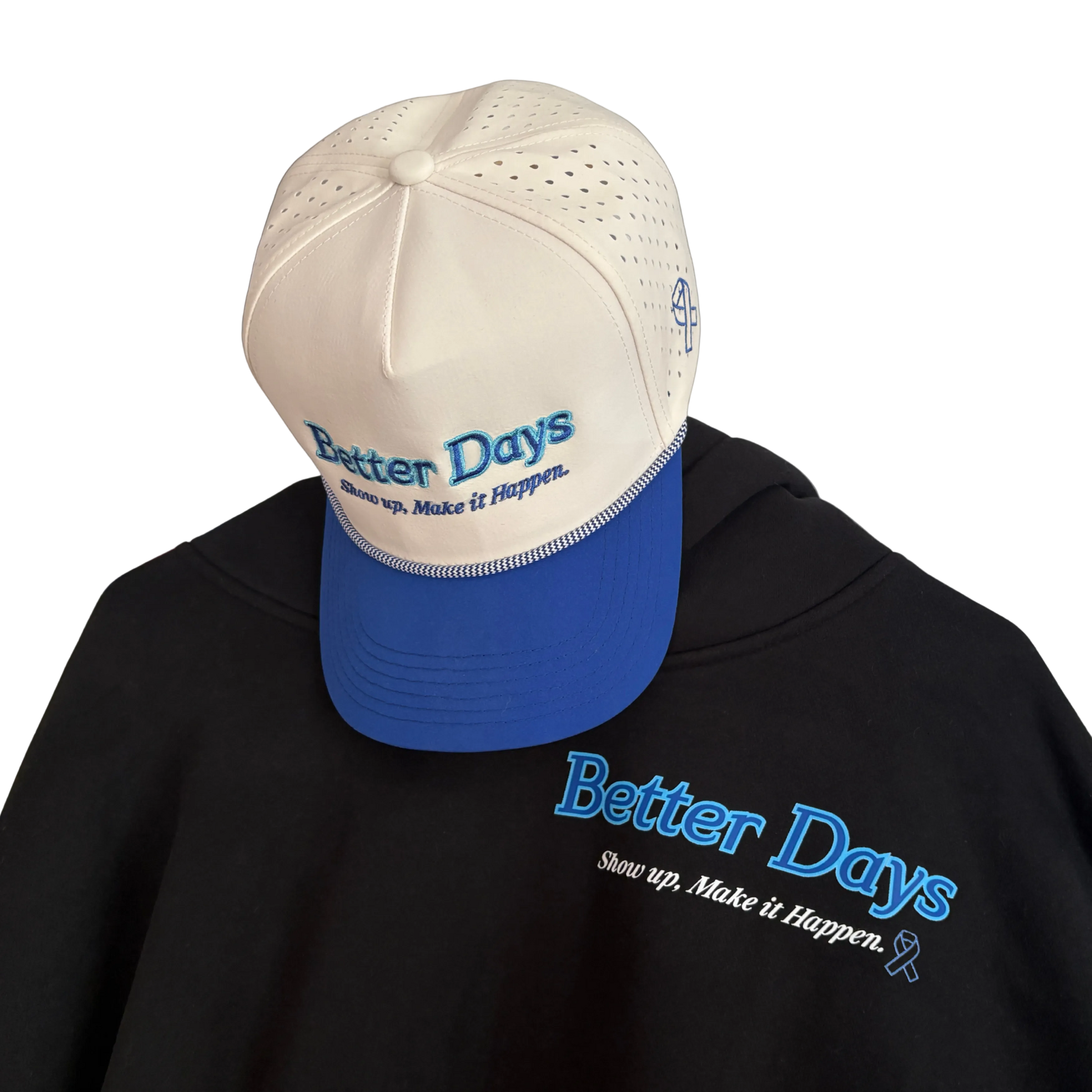 Better Days Company Long Island rope hat with adjustable strap, casual accessory featuring woven design and neutral colors.