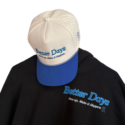 Better Days Company Long Island rope hat with adjustable strap, casual accessory featuring woven design and neutral colors.