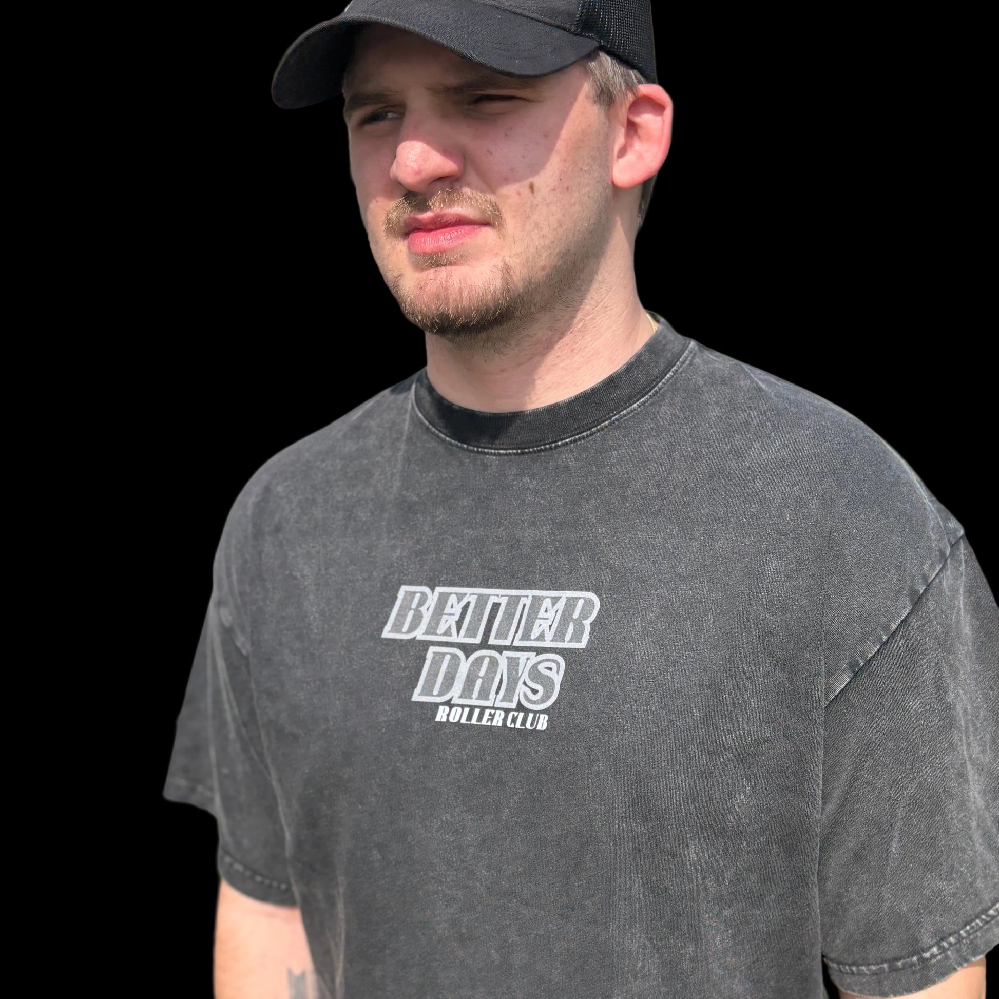 ODMPOD Roller Club T-Shirt, casual shirt with graphic design, soft fabric, and comfortable fit, displayed flat on a white background.