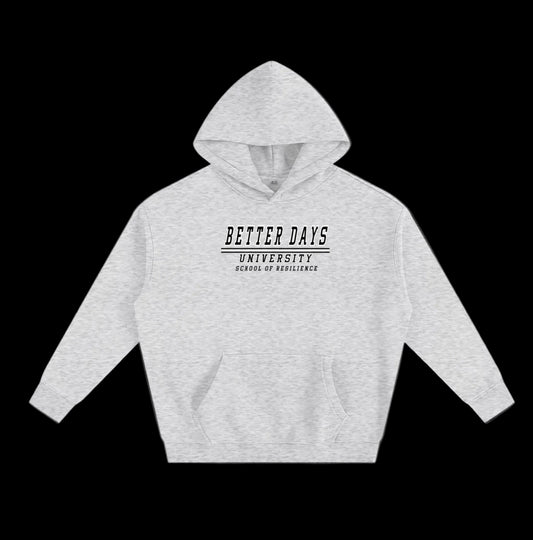 ODMPOD BD University Hoodie displayed, showing front view with hoodie, logo print, and comfortable fit on a mannequin.