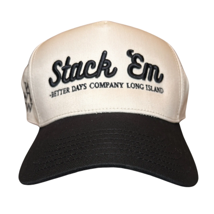 Better Days Company Long Island Stack 'Em W Two Tone Hat, stylish two-tone hat with adjustable strap and curved brim.