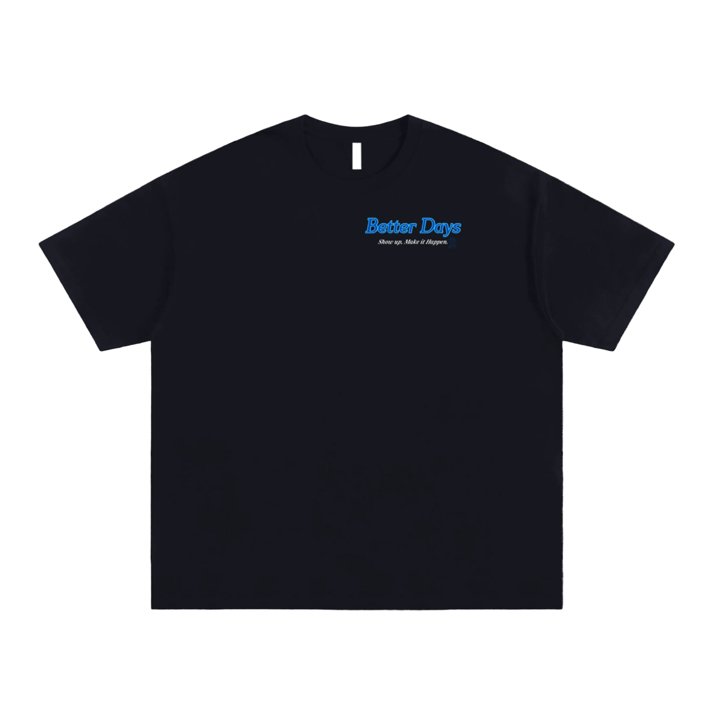ODMPOD Show Up Oversized Tee in white, featuring a relaxed fit and casual style, displayed on a mannequin.