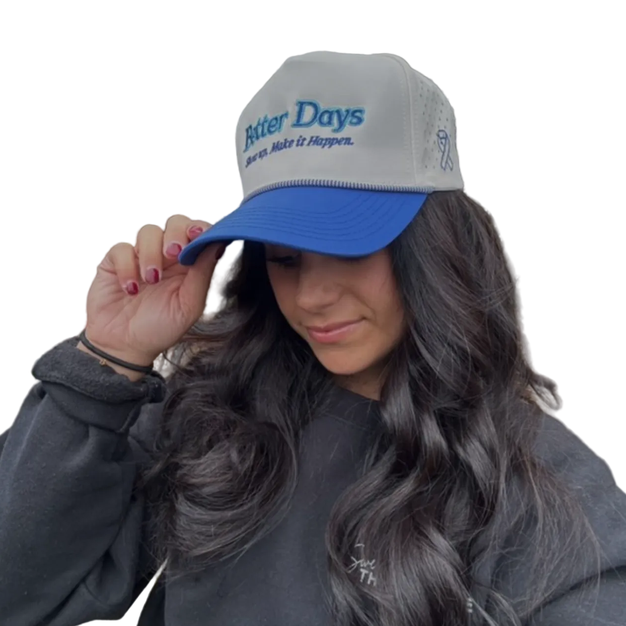 Better Days Company Long Island Show Up for LCH Rope Hat, casual hat with rope detail and adjustable strap, stylish headwear.