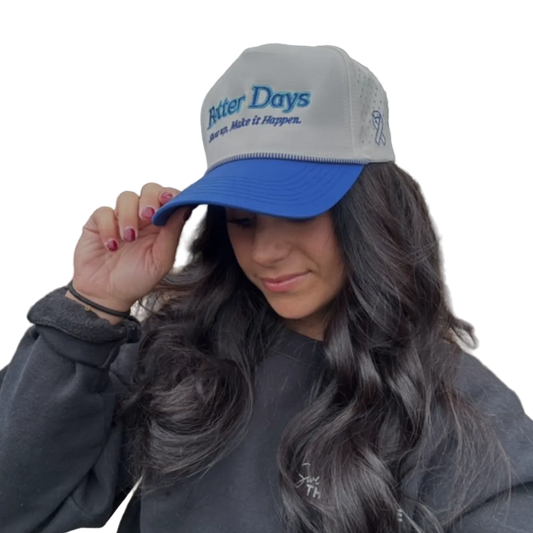 Better Days Company Long Island Show Up for LCH Rope Hat, casual hat with rope detail and adjustable strap, stylish headwear.