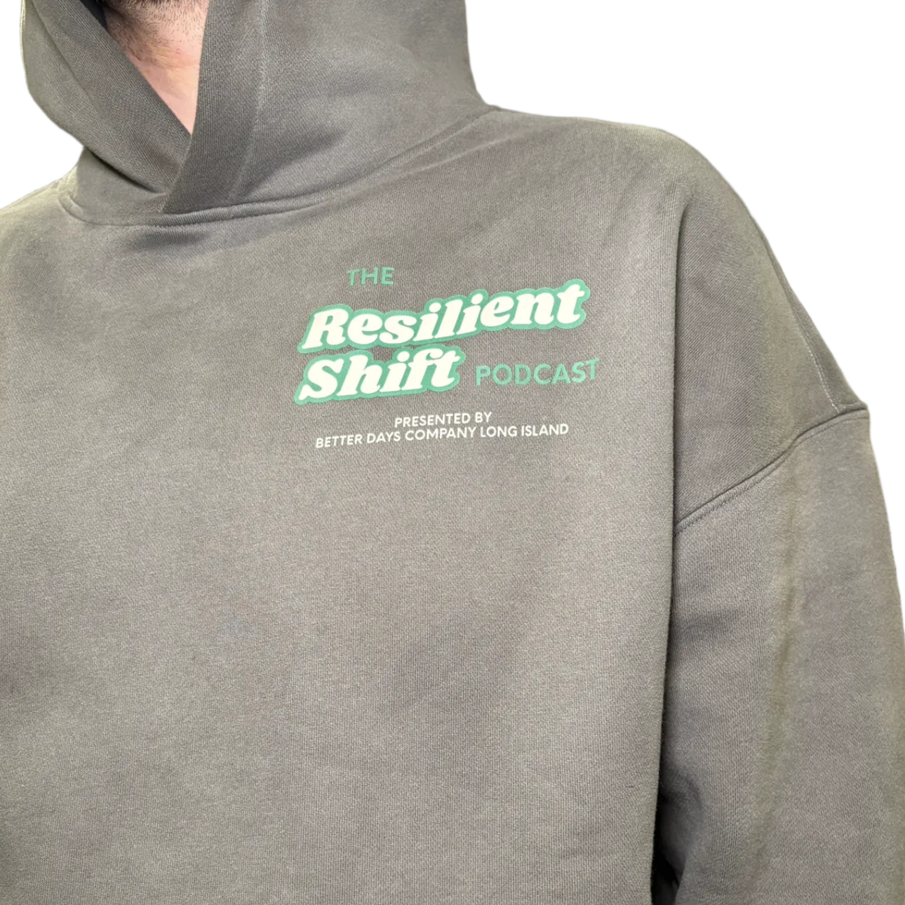 ODMPOD Resilient Shift Heavyweight Hoodie in black, front view showing soft fabric and stylish design.