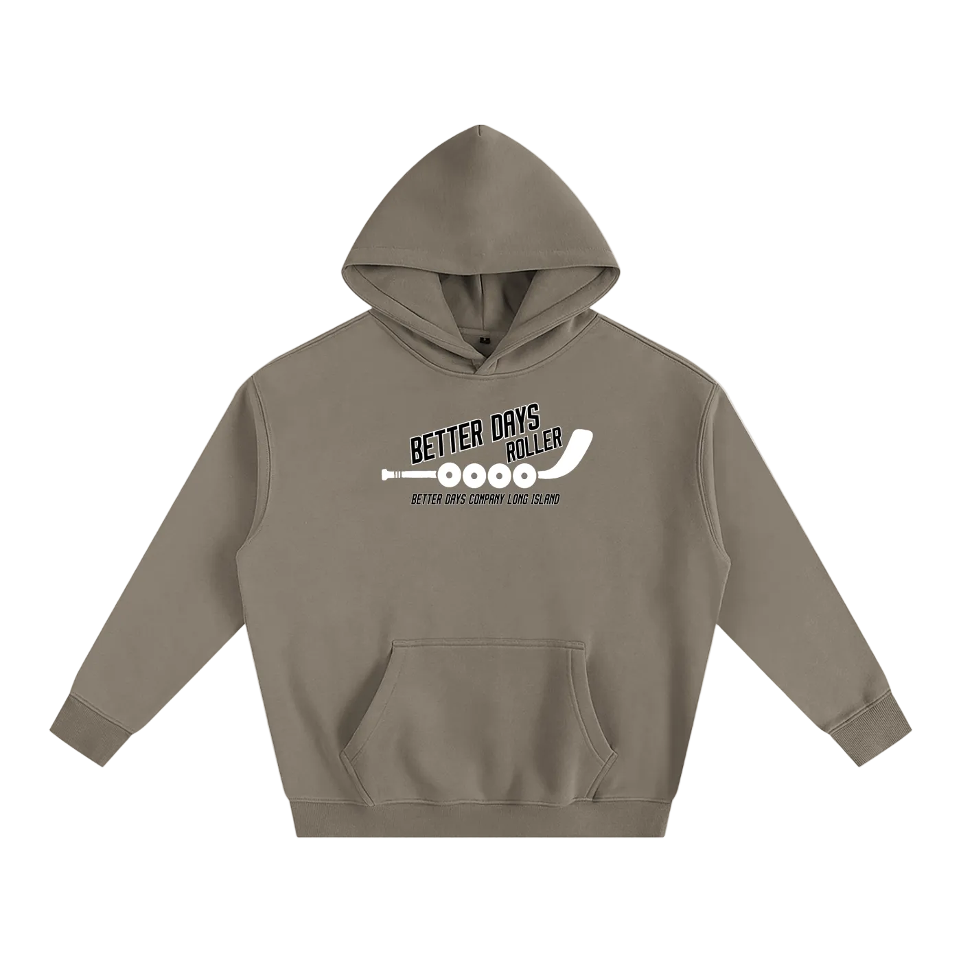 ODMPOD Better Days roller hockey hoodie shown in black with graphic design, comfortable casual apparel for hockey fans.